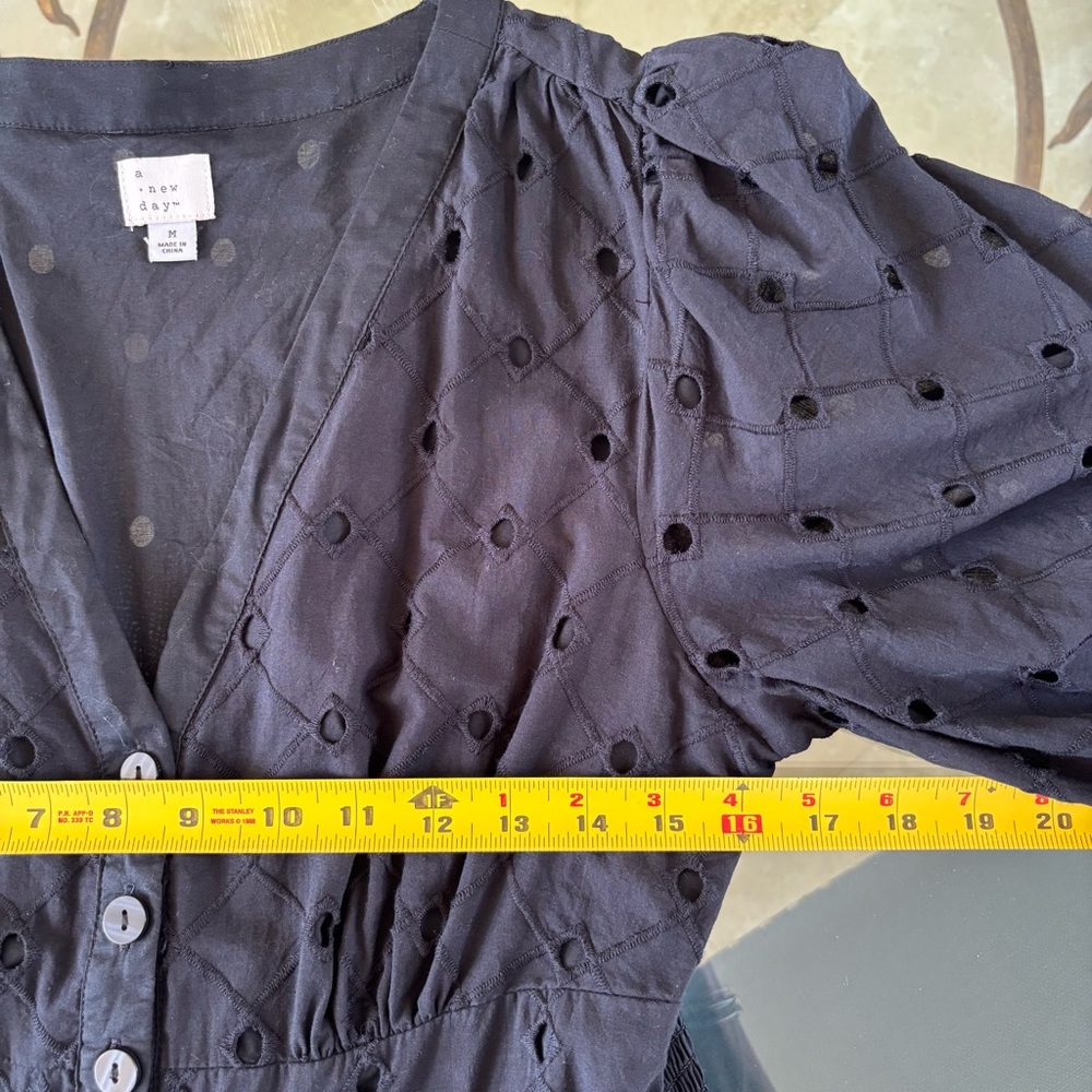 Black Eyelet Midi Dress - Picture 5 of 8